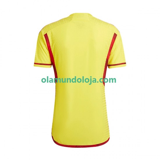 Camisola Colômbia Homem Equipamento Primeiro 2022-2023 Manga Curta